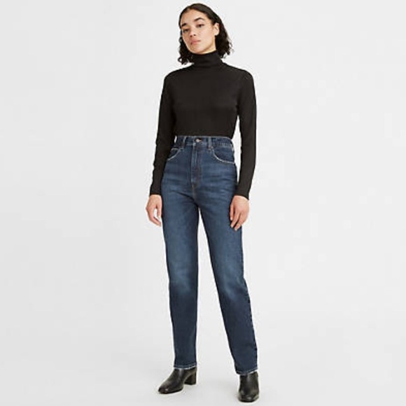 Levi’s Premium 70’s High Rise Slim Straight Jeans In Sonoma Hills Dark Wash - Picture 9 of 9